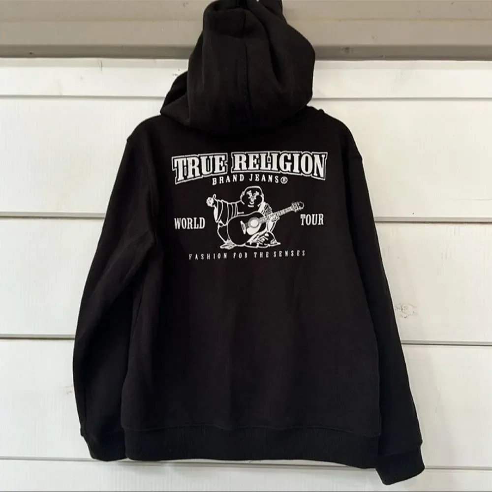 True Religion Horseshoe Zip Hoodie Black Size 6